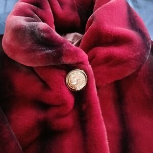 Luxurious Red Velvet Women's Coat